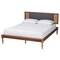 Baxton Studio Eliseo Mid-Century Modern Dark Grey Fabric and Walnut Brown Finished Wood Full Size Platform Bed 239-12635-9818-ZORO - alternate 1